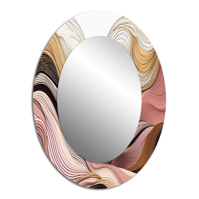 Exploring Abstracted Lines IV - Abstract Oval Decorative Mirror On Metal
