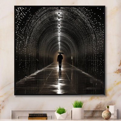 " Black Gray Tunnel Timeless Passage Pointillism II "