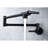 Matte Black Wall Mounted Pot Filler Faucet, Brass Construction, 360 Rotation & Folding, Double Handles For Easy Water Regulation And Drip- Use, Surface Finish Folding Faucet In Black, Brass,-1943303272
