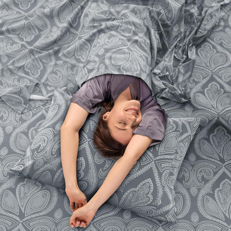 Ensemble de draps simple à motif cachemire, 3 draps en microfibre douce infroissable