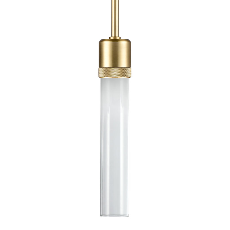 Zigrina Pendant, 65.13" H x 2.75" W x 2.75" D, Aged Brass