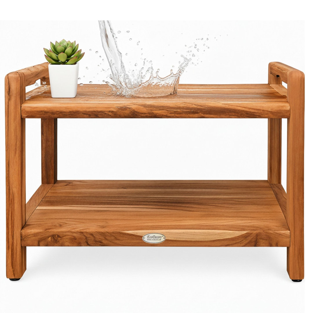 EcoDecors, Earthy Teak Classic Teak Shower Bench, with LiftAid Arms EcoDecors 