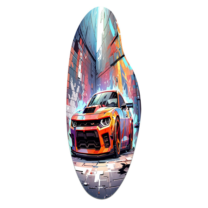 Graffiti Muscle Car III - Car Muscle Car Curby Shape, H 38 po x l 15 po