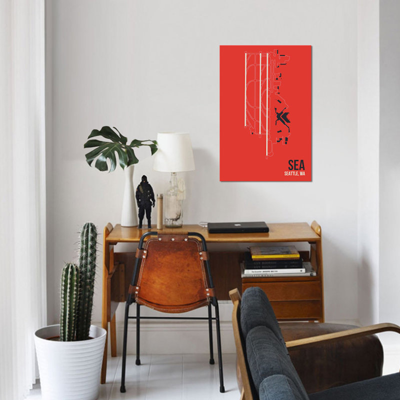 «Seattle-Tacoma», impression sur toile, H 26 po x l 18 po x P 1,5 po, Toile tendue, Pas de tapis