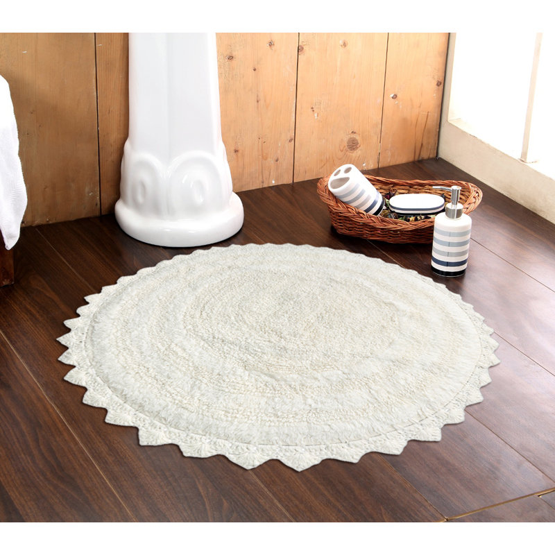 100% Cotton Non-Slip Bath Rug, Ivory