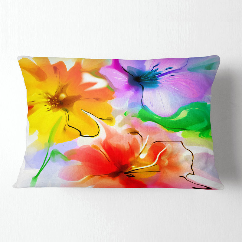 Coussin lombaire floral de fleurs colorées