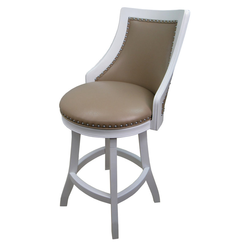 Tabouret pivotant Irminger, Tabouret de comptoir (siège d'une hauteur de 26 p, Brun