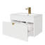 Ensemble de meuble-lavabo mural moderne 24 po Loft Collection - Poignées blanc / or-824064439-824064425