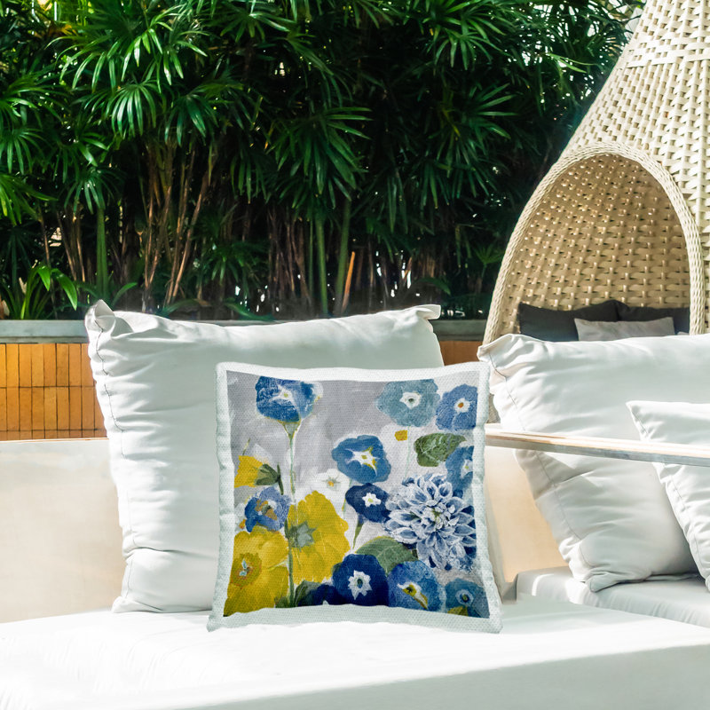 Floral Outdoor Throw Pillow