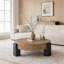 Table basse 33 po moderne avec rangement caché et 3 pieds carrés-265281918