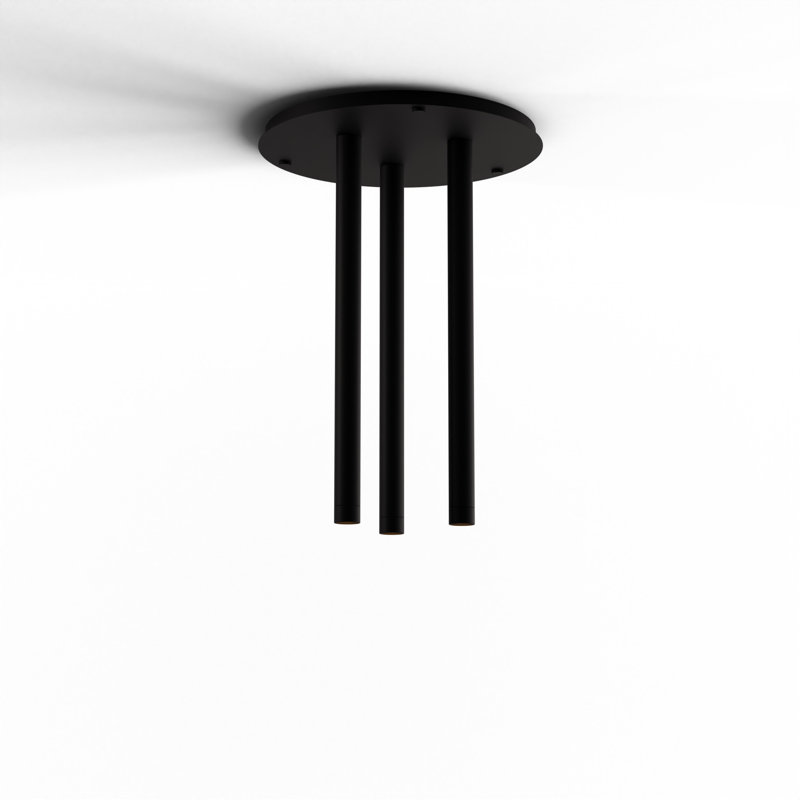 3 - Light LED Pendant, Matte Black