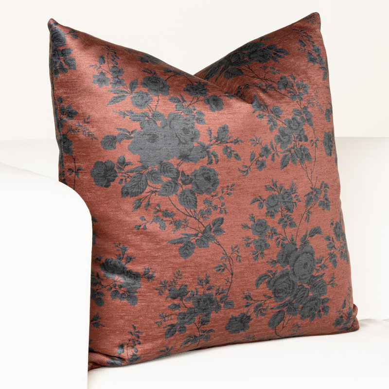 Coussin Leyton Mayfair Meadow, 30 po x 30 po, Polyfill, Rouille