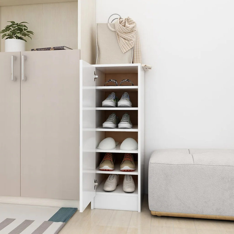 6 Pair Shoe Storage, White