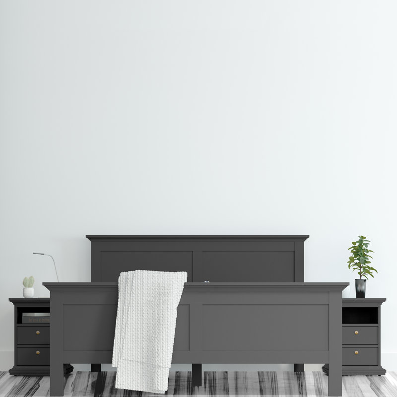 Woodburn Manufactured Wood Bedside Table, Matte Grey