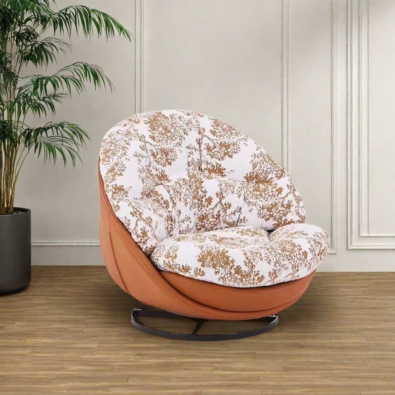 Chaise en bois de pin rotatif Cloud-sensing, Orange / blanc