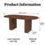 Table de salle à manger 62,9 pouces ovale pour six personnes, plateau de table en bois aggloméré plaqué noyer avec base assortie, table de salle à manger de style campagnard moderne avec surface imperméable et résistante aux égratignures