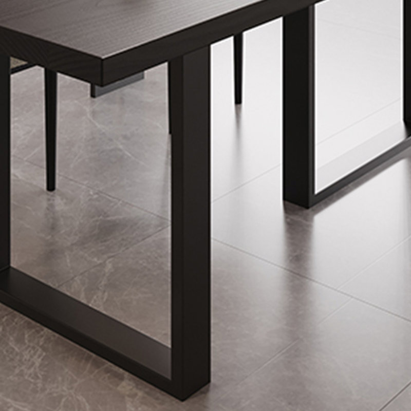Minimalist black solid wood study table for home, 29.53" H x 62.99" W x 31.5" D