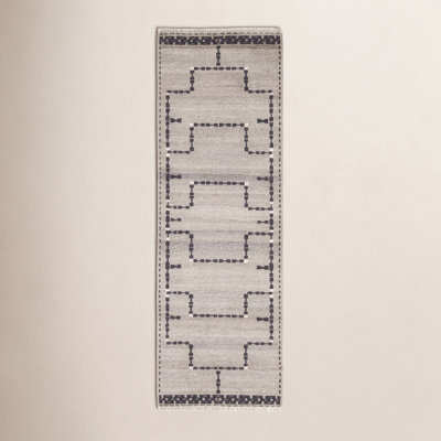 Natural Black Hand-Knotted Rug
