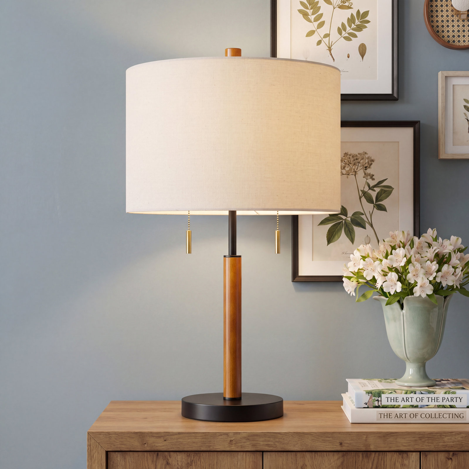 Kenley Table Lamp, Black/Brown