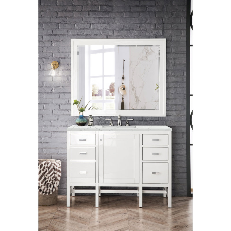 Addison 48'' W Single Bathroom Vanity Base, Mid-Century Acacia