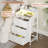 Nightstand With Outlets & LED Lights, End Table With3 Drawers & 2-Tier Open Shelf, Bedside Table For Bedroom-409030638
