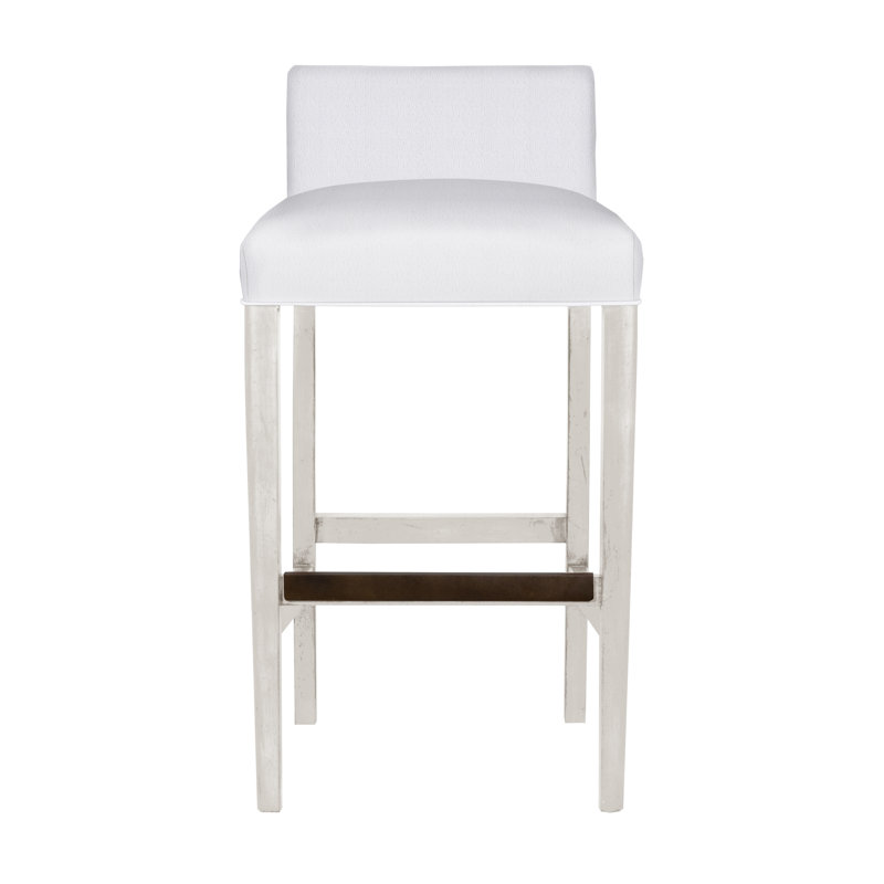 Gin Fizz Upholstered Stool with Solid Wood Frame, Yes, Navada Snow, Casa Blanca