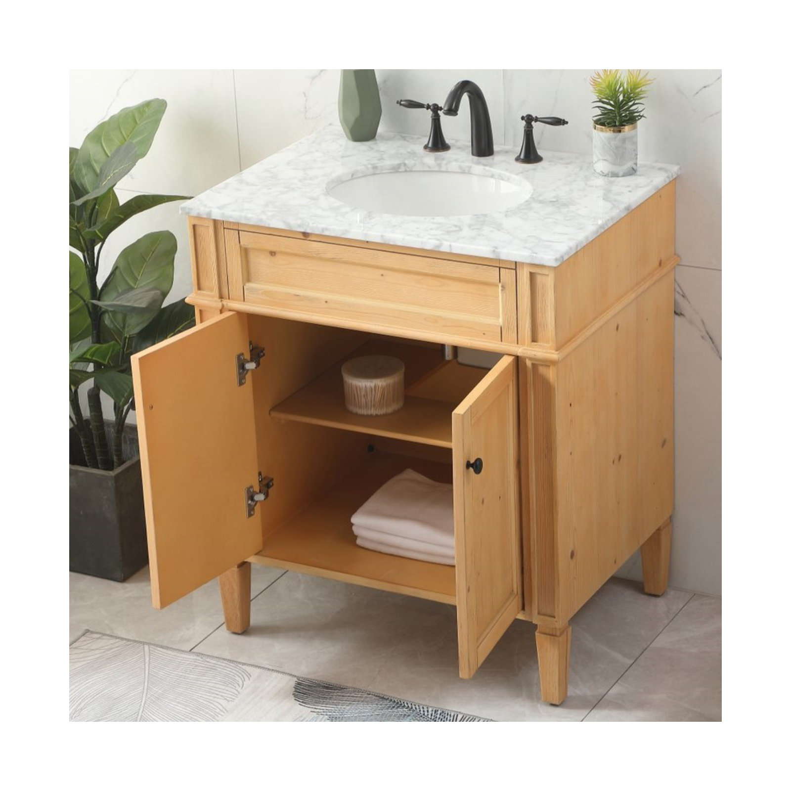 Rivers 30'' Single Bathroom Vanity, Natural