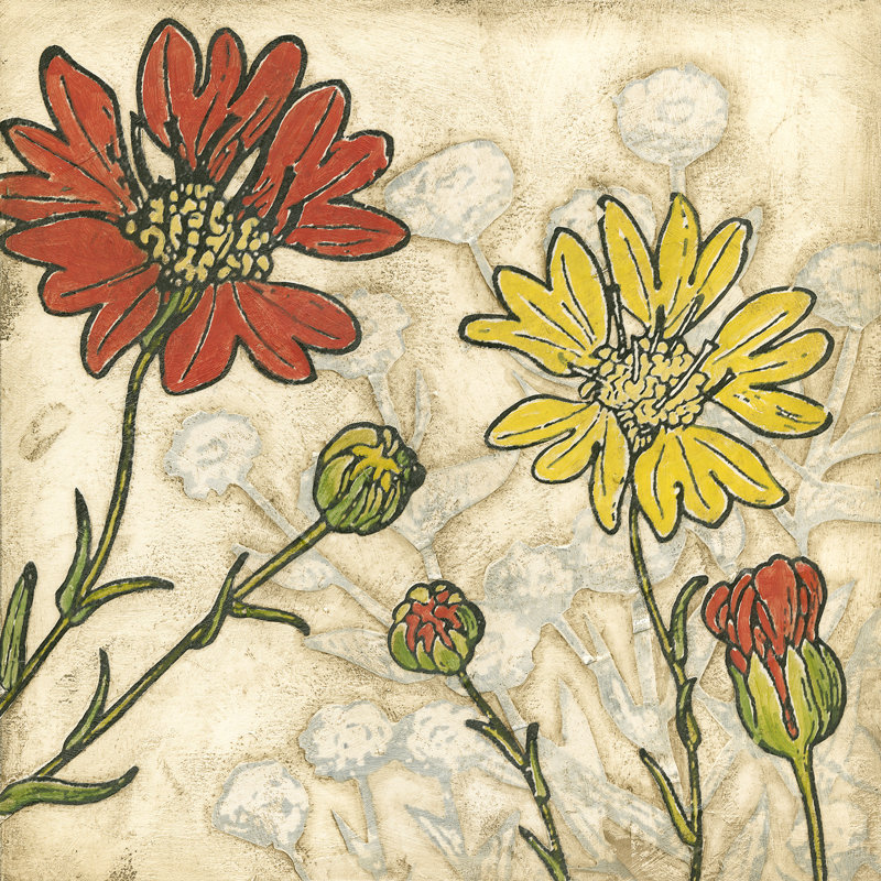 Indian Summer Florals II by Megan Meagher - Wrapped Canvas Painting, 30cm H x 30cm W x 3.8cm D