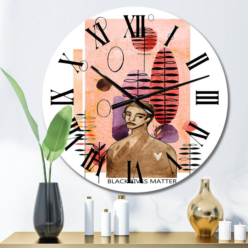 Afro-américain dans un style moderne et futuriste - horloge murale Americana, Moyen