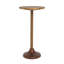 Table d'appoint mince en laiton avec plateau texturé doré et base en bois