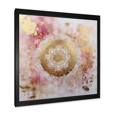 Mandala III or rose sur toile