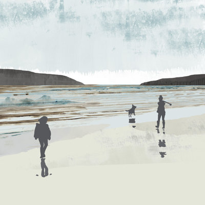 Beach Walking I by Flora Kouta - Wrapped Canvas Painting