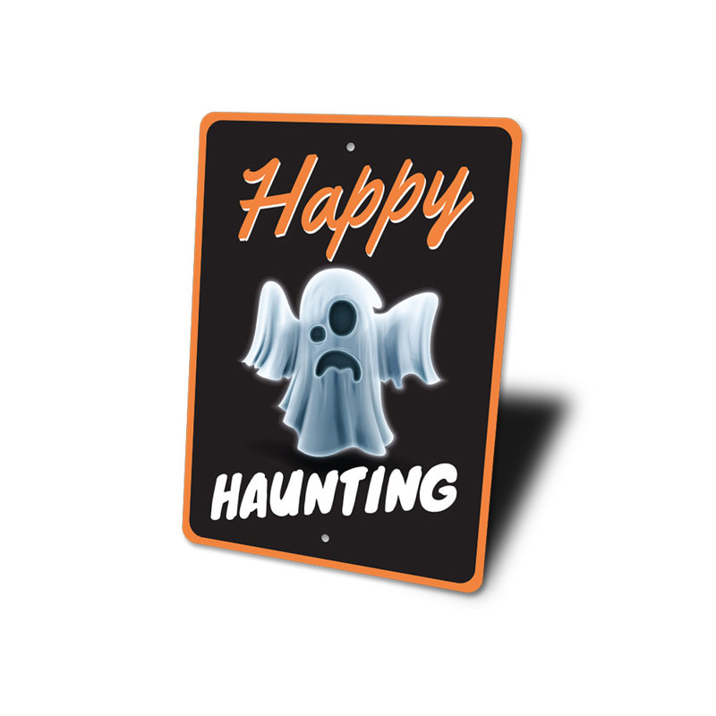 Panneau en aluminium «Happy Haunting», H 18 po x l 12 po x P 0,06 po