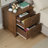 Nightstand with Fluted Top, 3 Drawers and Metal Handles-1921374182-1921374176