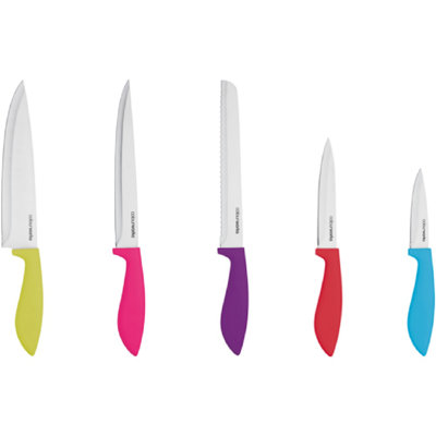 Colourworks Brights 5 Piece Stainless Steel Knife Block Set