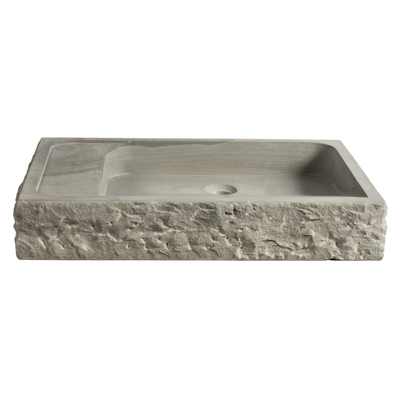 Roman Natural Sandstone Rectangular Vessel Bathroom Sink