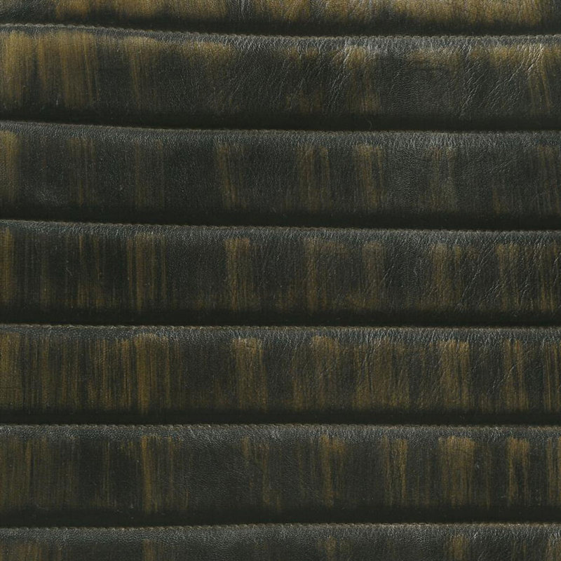 Banc rembourré en cuir avec pieds en métal, Espresso antique