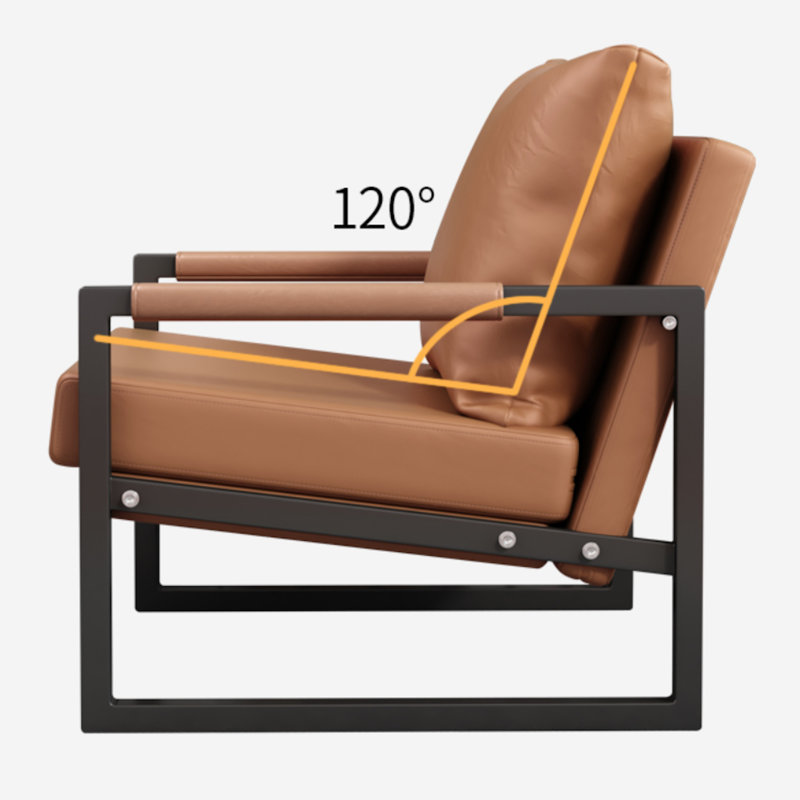 Chaise d'appoint Industrial, Similicuir brun