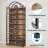 8-tier Cd Storage Racks,cds Dvds Game Video Media Organizer Cabinet With 7 Shelves,78.7" Arched-top Industrial Tall Bookshelf Display Bookcase Brown Black-1632710248