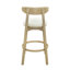 Tabourets de bar ronds à coussin (frêne naturel et beige)-318033109