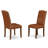 3 Piece Kitchen Table Set for Small Spaces Contains a Square Dining Room Table and 2 Brown Faux Leather Chairs, Mahogany-52030614