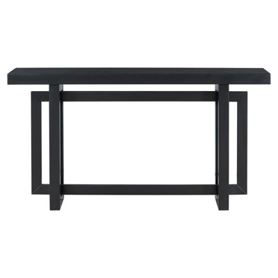 U_Style 59.1'' Painted Entryway Table With Pine Veneer,Unique Triple Rectangle Design Console Table With Thick Pine Wood Legs,Extra Long Sofa Table Versatile For Hallway, Living Room,Kitchen