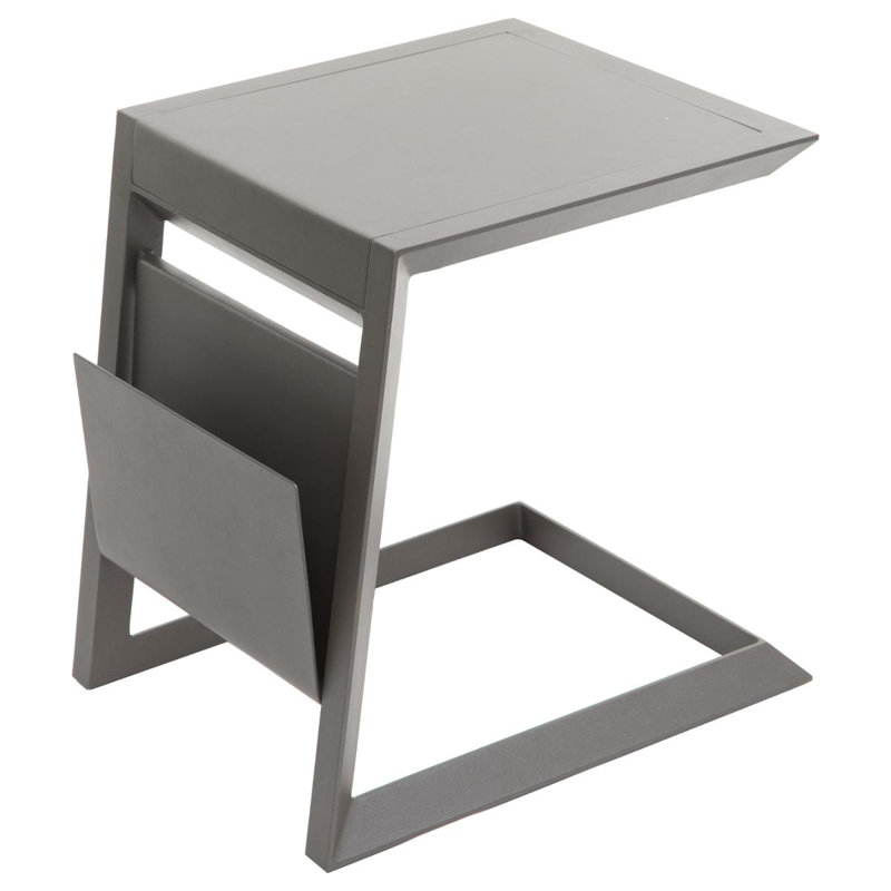 Kalem Square Metal Outdoor Side Table , 55cm cm W 45cm cm D, Taupe