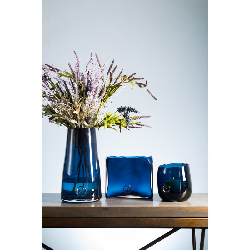 Midnight Blue Cylinder Glass Table Vase