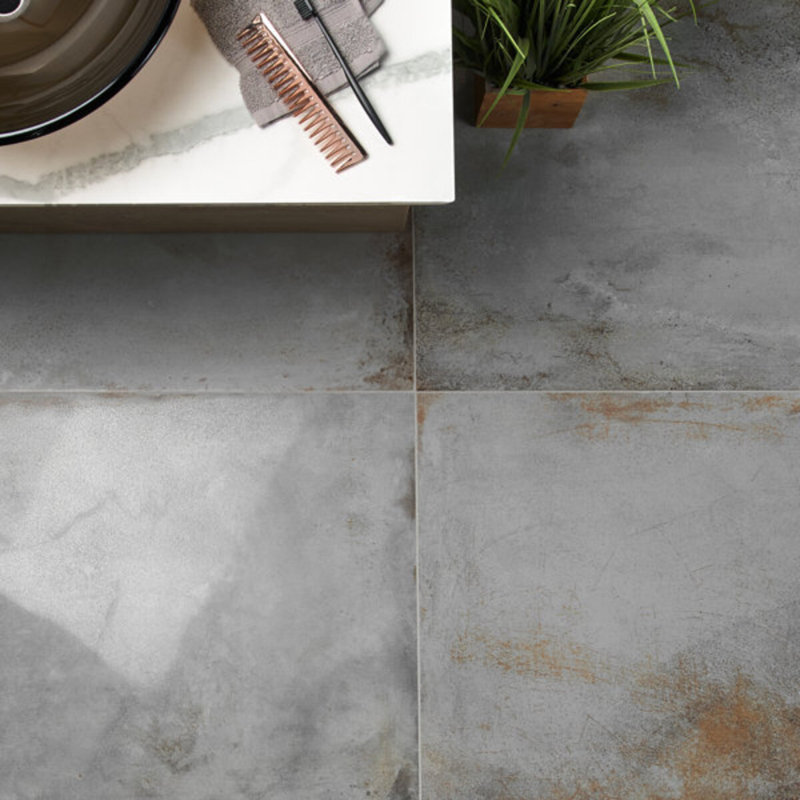 Angela Harris Flatiron 24X48 Semi-Polished Porcelain Tile, Gray