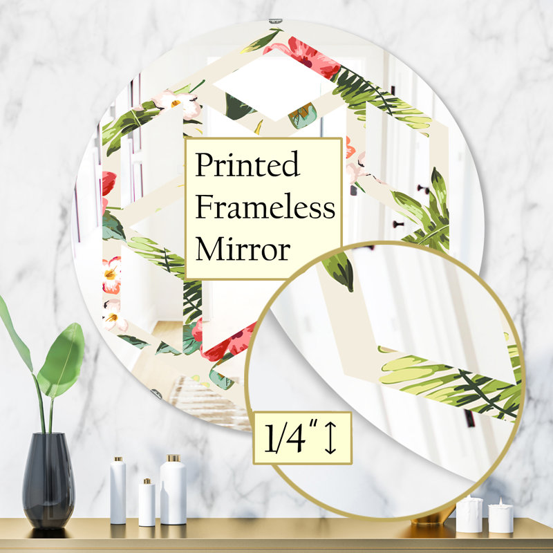 Miroir mural Coastal, H 31,5 po x l 31,5 po, Hexagone étoile ananas été Bliss IV