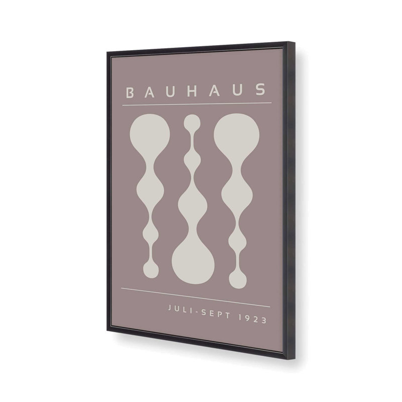Warm Taupe Retro Bauhaus Poster II Print, Weathered Zinc, 15.25" H x 12.25" W x 1.25" D