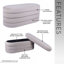 Banc avec rangement en velours taupe