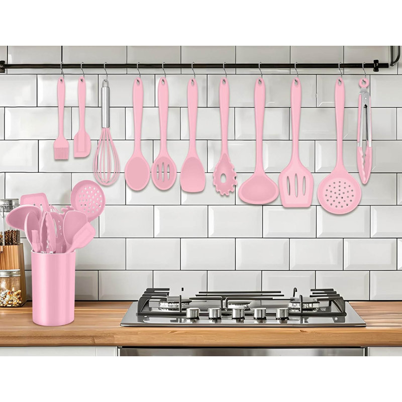 LIFEWITA 12 Utensil Set, Pink