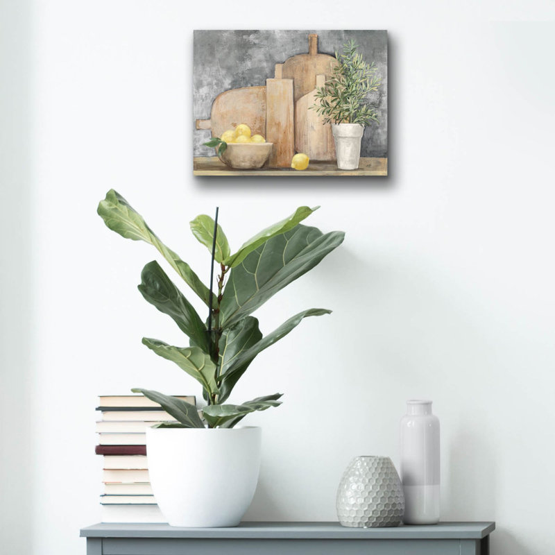 «Rustic Kitchen Gray» par Julia Purinton, art mural en verre acrylique, H 12 po x l 16 po x P 0,13 po